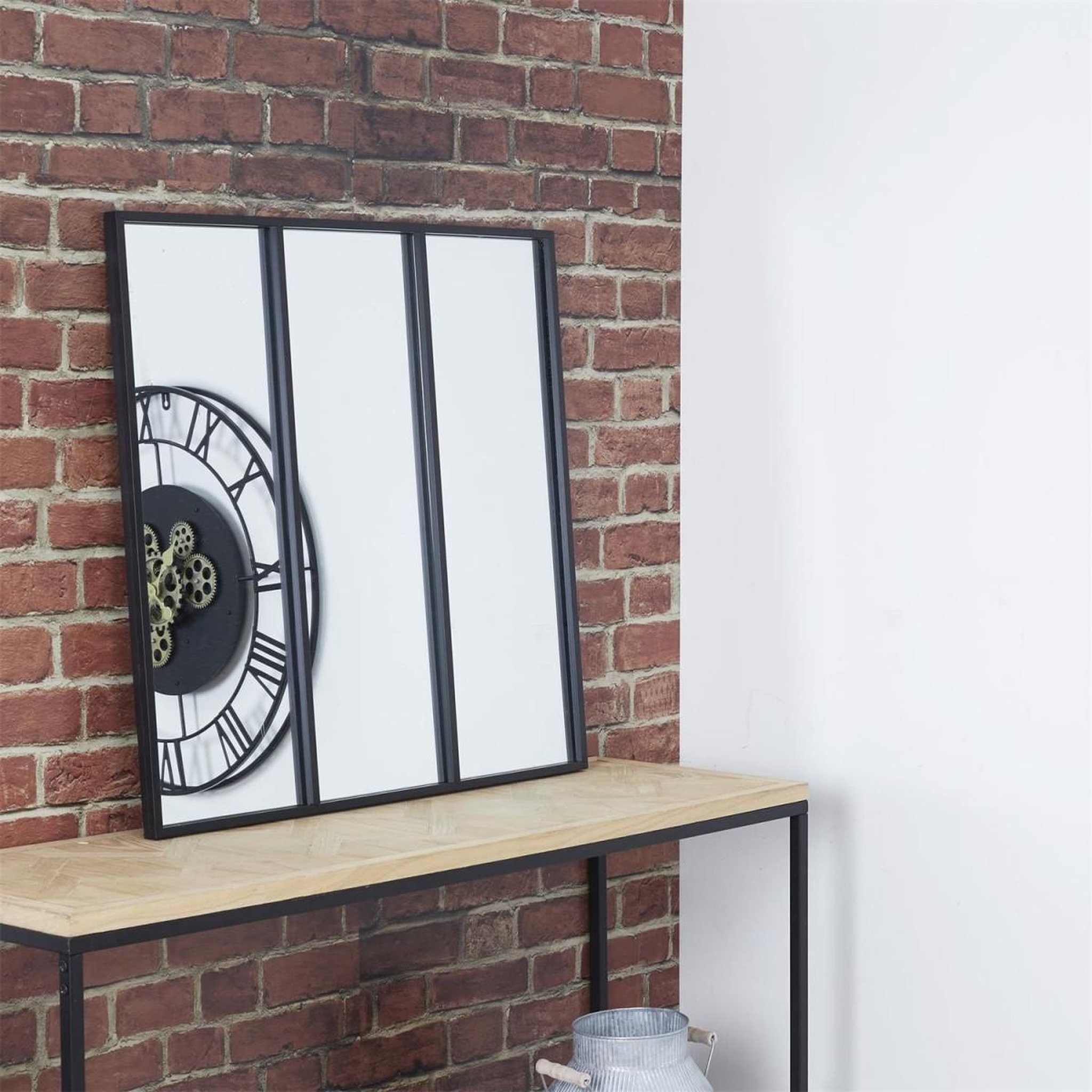 Voir la diapositive 5 : The Home Deco Factory Miroir Mural en Métal Design  Atelier  61cm Noir