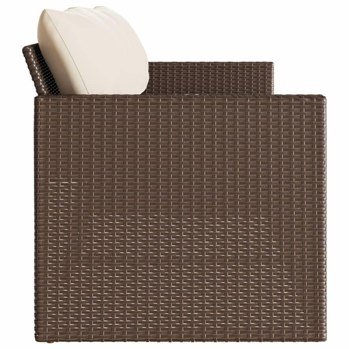 VIDAXL Canape de jardin avec coussins 3 places brun resine tressee