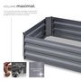 Voir la diapositive 3 : tectake Carré potager 200 L en acier galvanisé gris