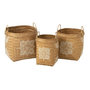 Voir la diapositive 1 : Paris Prix Lot de 3 Paniers en Bambou  Bali  50cm Naturel & Blanc