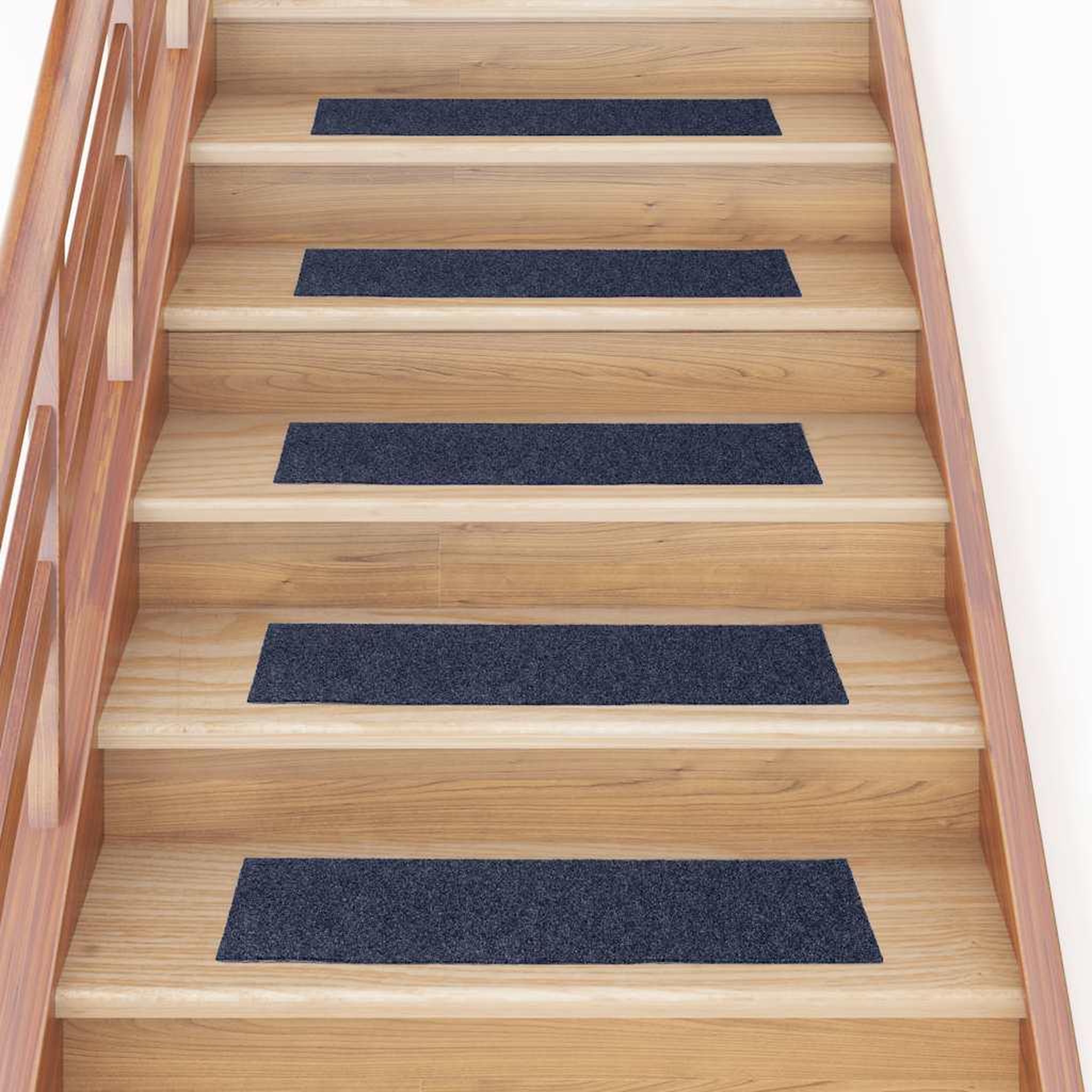 VIDAXL Tapis d'escalier auto-adhesifs 30 pcs gris bleu 76x20 cm