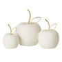 Voir la diapositive 1 : Paris Prix Lot de 3 Pommes Déco  Porcelaine  15cm Blanc