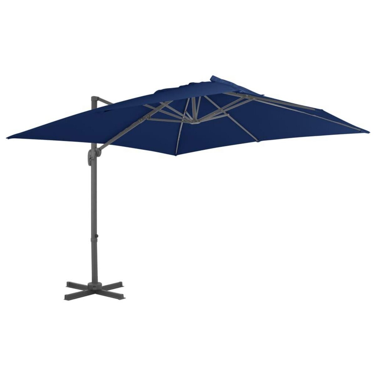 VIDAXL Parasol de jardin en porte-a-faux et mat en aluminium bleu azur