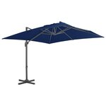VIDAXL Parasol de jardin en porte-a-faux et mat en aluminium bleu azur