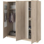 Voir la diapositive 4 : PARISOT Armoire de chambre - Chene - 3 portes - 185 x 52 x 203 cm - PARISOT