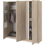 Voir la diapositive 4 : PARISOT Armoire de chambre - Chene - 3 portes - 185 x 52 x 203 cm - PARISOT
