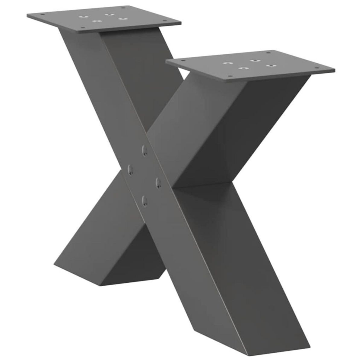 VIDAXL Pieds de table basse forme de X 2 pcs anthracite 50x(30-31) cm