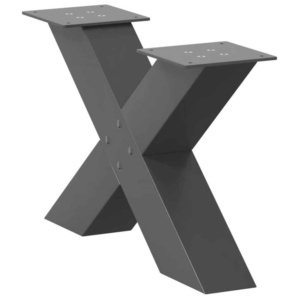 VIDAXL Pieds de table basse forme de X 2 pcs anthracite 50x(30-31) cm