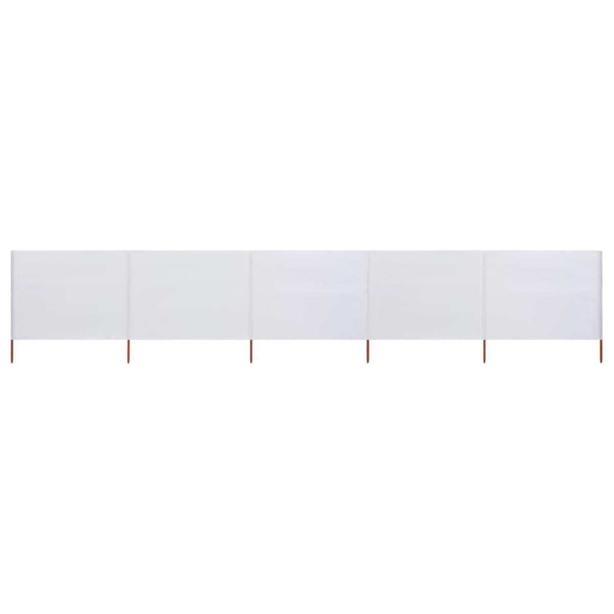 VIDAXL Paravent 5 panneaux Tissu 600 x 80 cm Blanc sable