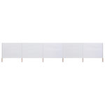 VIDAXL Paravent 5 panneaux Tissu 600 x 80 cm Blanc sable