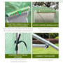 Voir la diapositive 5 : OUTSUNNY Serre tunnel 13,5 m² dim. 4,5 x 3 x 2 m - 6 fenêtres, porte zippée enroulable - acier galvanisé PE haute densité vert