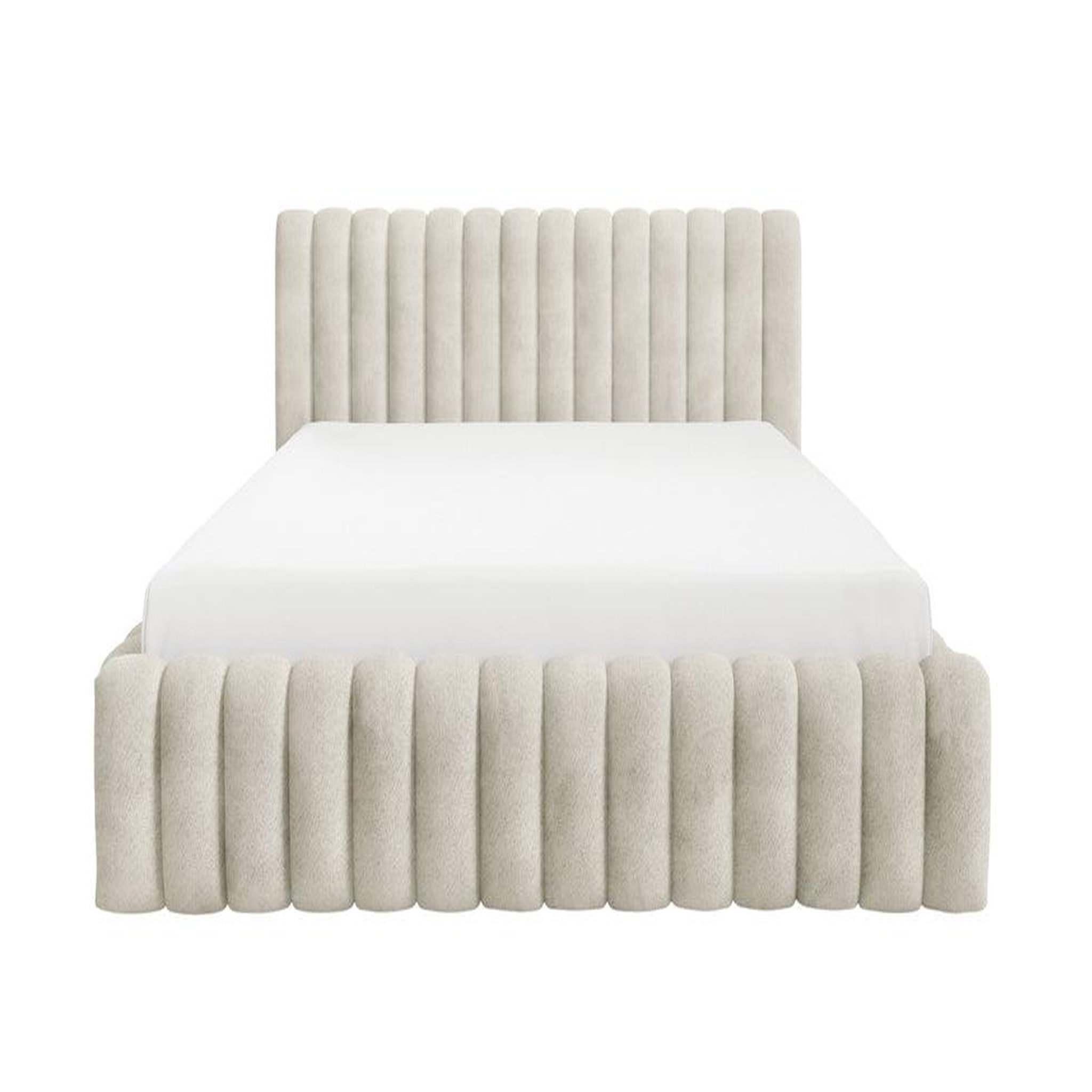 Voir la diapositive 1 : CASANOVA PARIS Estelle - lit coffre tissu bouclette