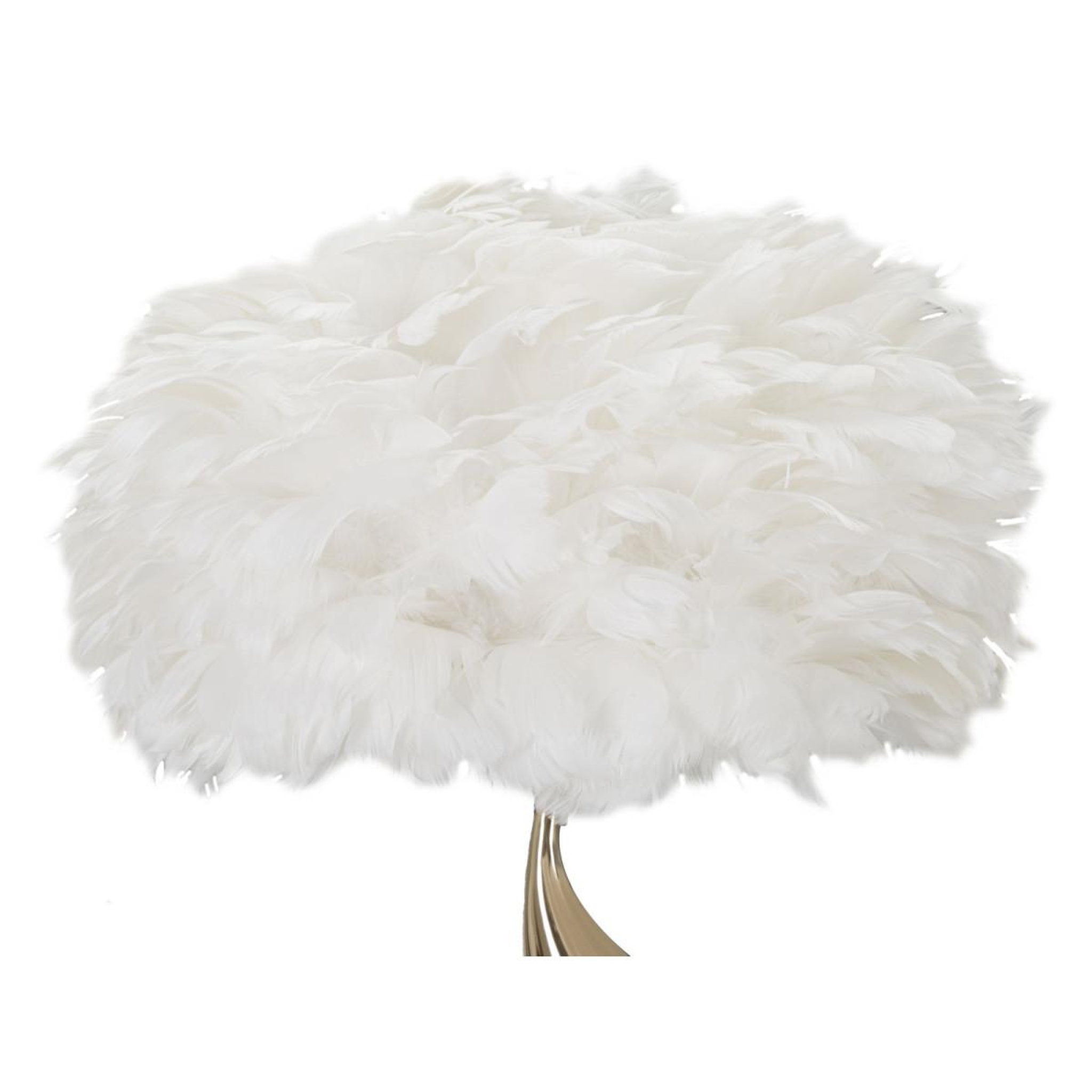 Voir la diapositive 2 : Paris Prix Lampe à poser imitation plume  slim  63cm or & blanc