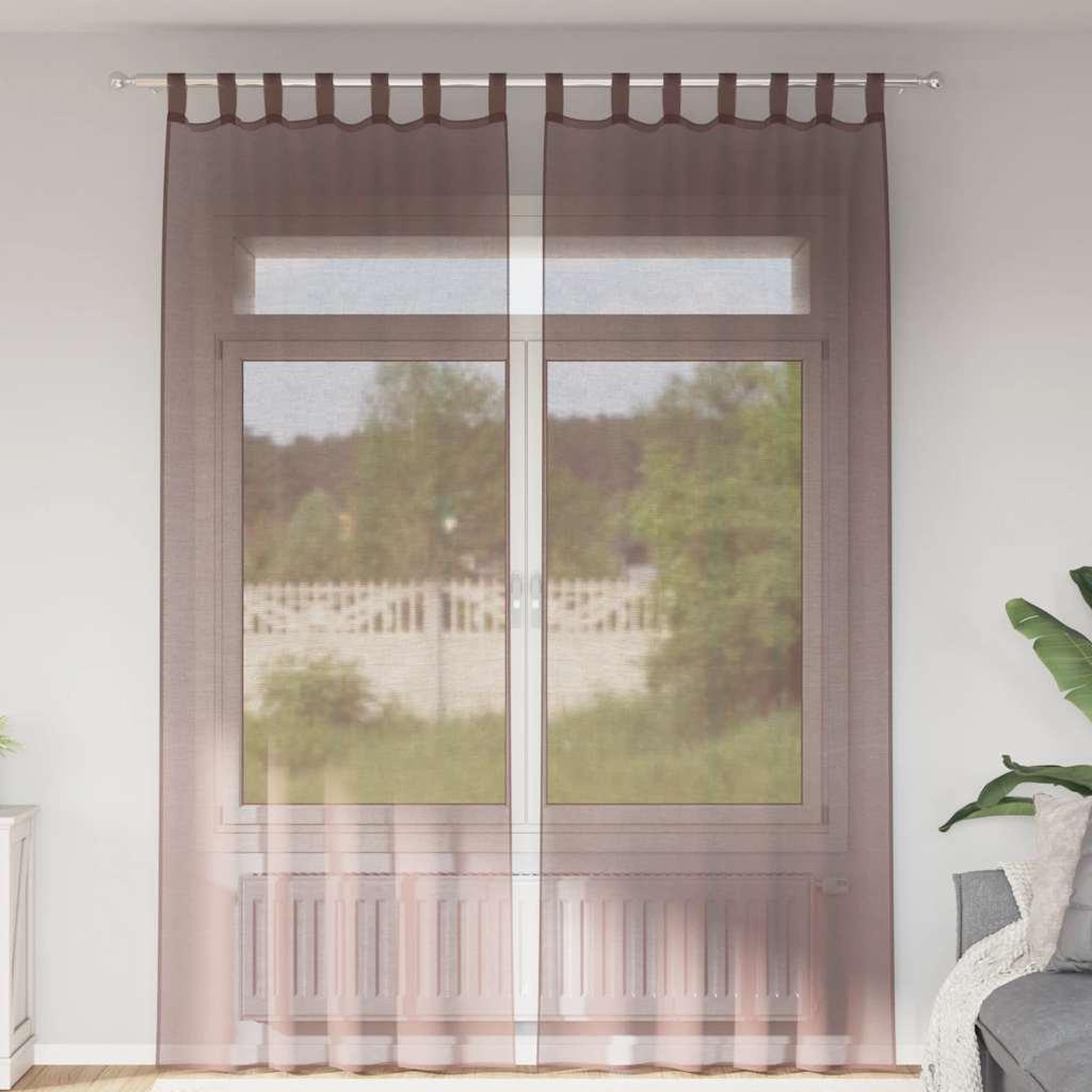 VIDAXL Rideaux en voile avec passe-tringles 2 pcs marron