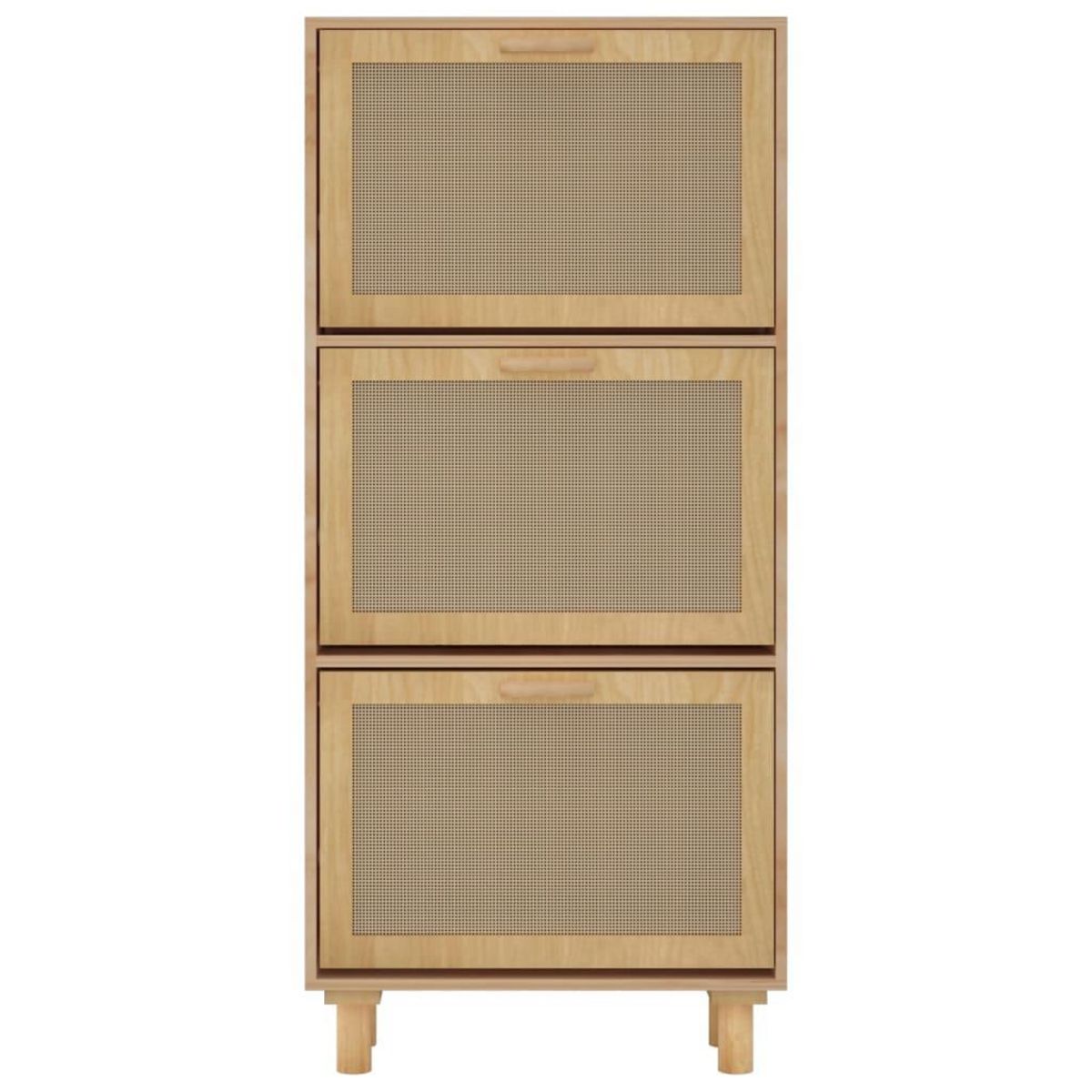VIDAXL Armoire a chaussures Marron 52x25x115cm Bois d'ingenierie/rotin