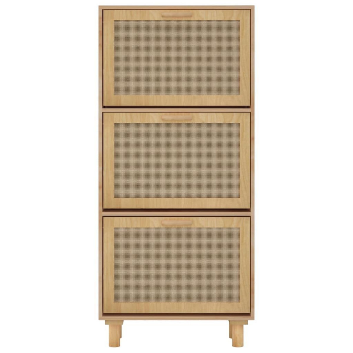 VIDAXL Armoire a chaussures Marron 52x25x115cm Bois d'ingenierie/rotin
