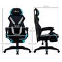 Voir la diapositive 3 : VINSETTO Vinsetto Fauteuil gaming chaise gamer réglable pivotant dossier inclinable repose-pied polyester bleu noir