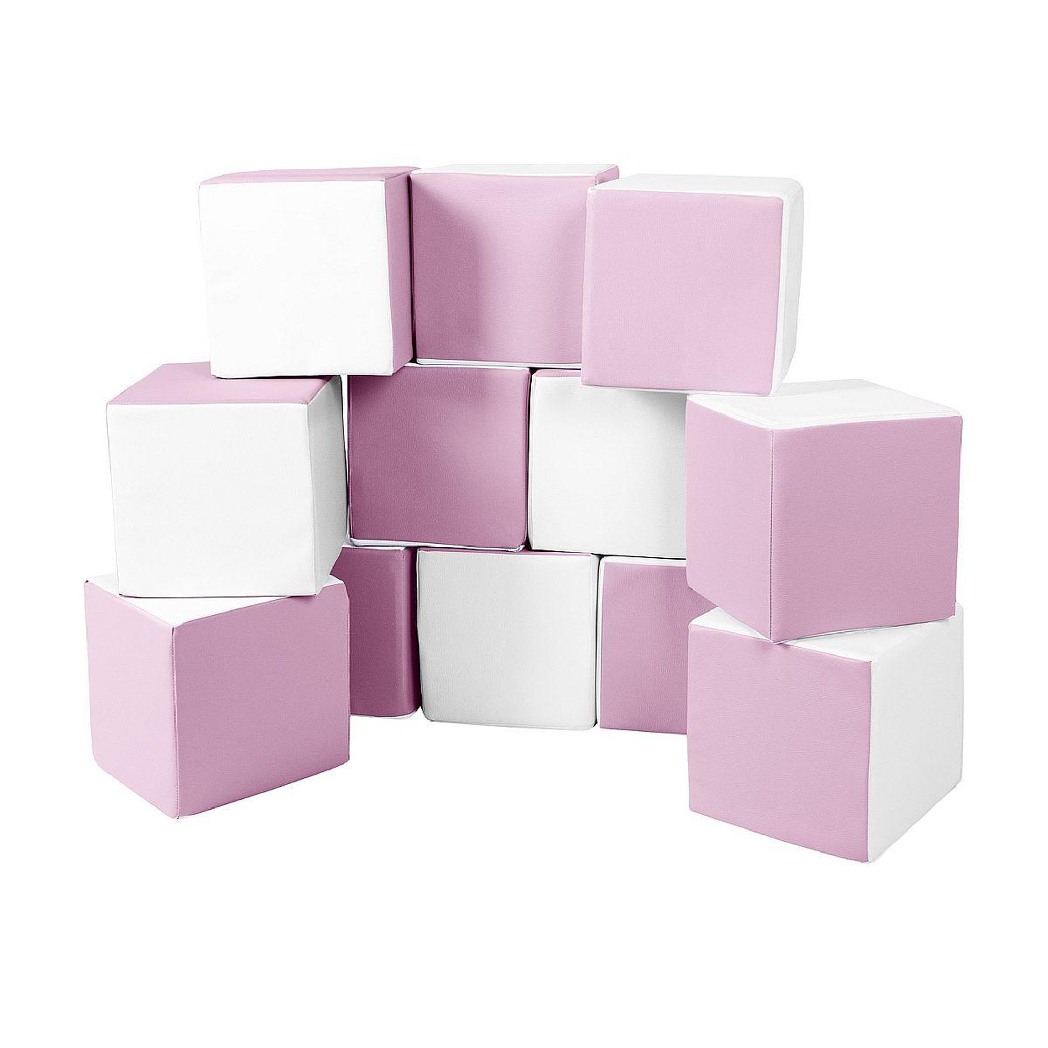 VELINDA Lot cubes xxl mousse 12 pcs blanc, rose