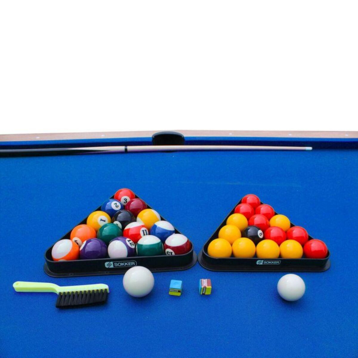 SOKKER Billard convertible couleur bois Chêne 226 x 126cm - Ambiance