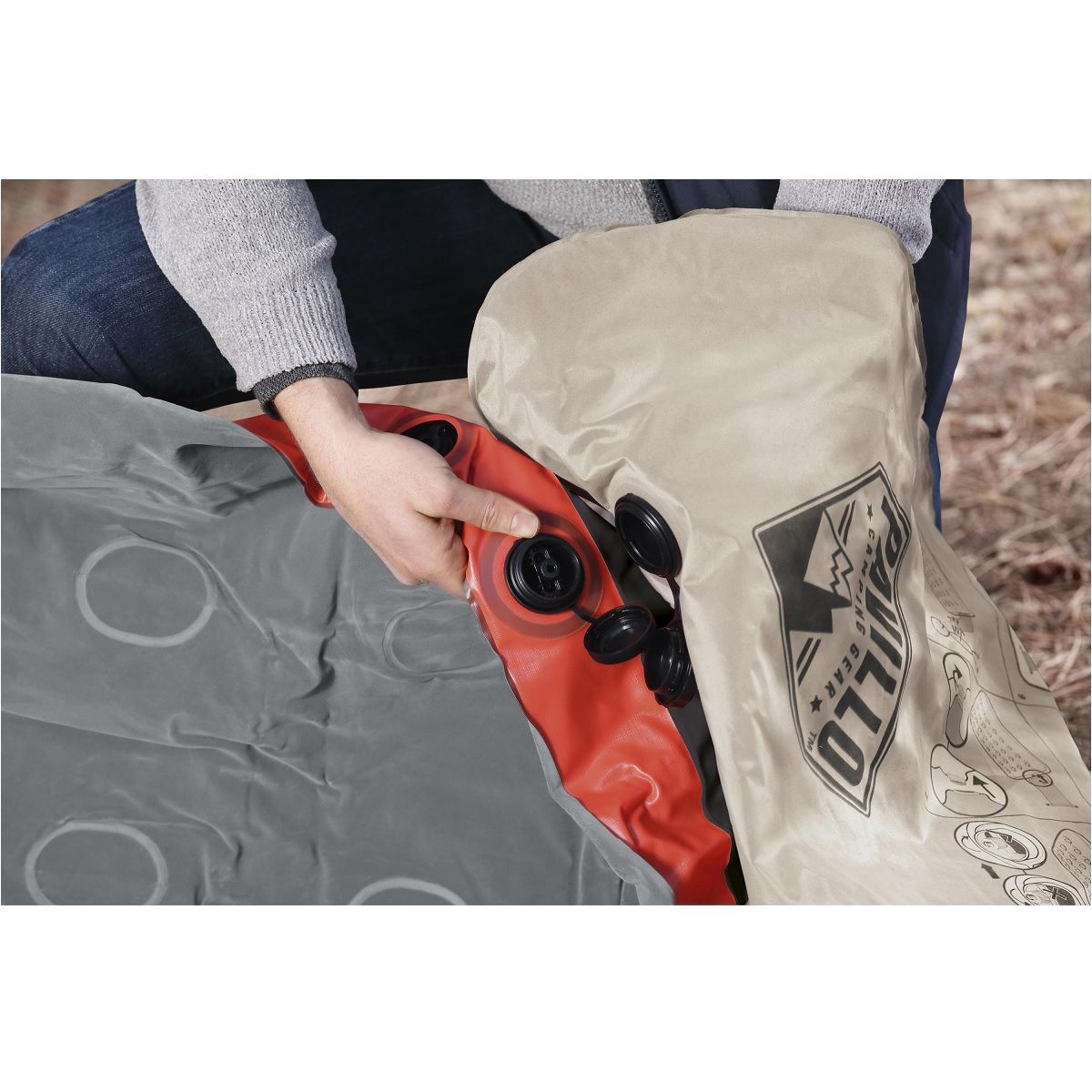 BESTWAY Matelas gonflable 2 personnes Roll & Relax Pavillo&trade; - 203 x 152 x 22 cm