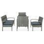 Voir la diapositive 2 : VIDAXL Salon de jardin 5 pcs avec coussins Resine tressee Gris