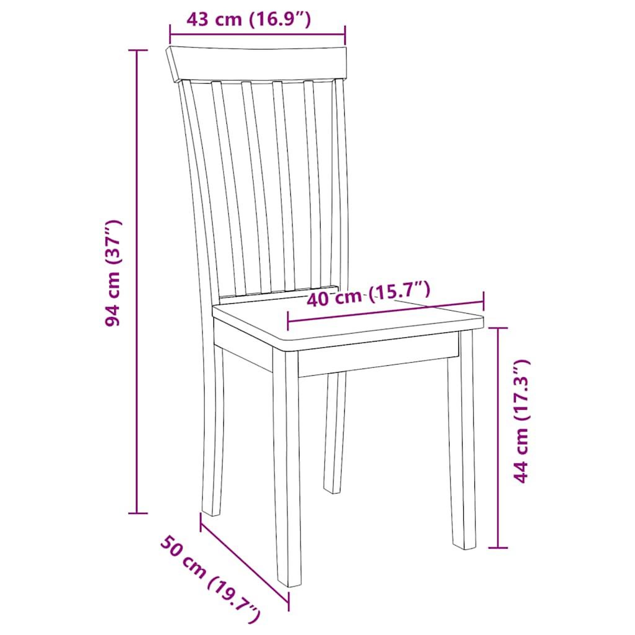 Voir la diapositive 6 : VIDAXL Chaises a manger 2 pcs blanc bois massif caoutchouc