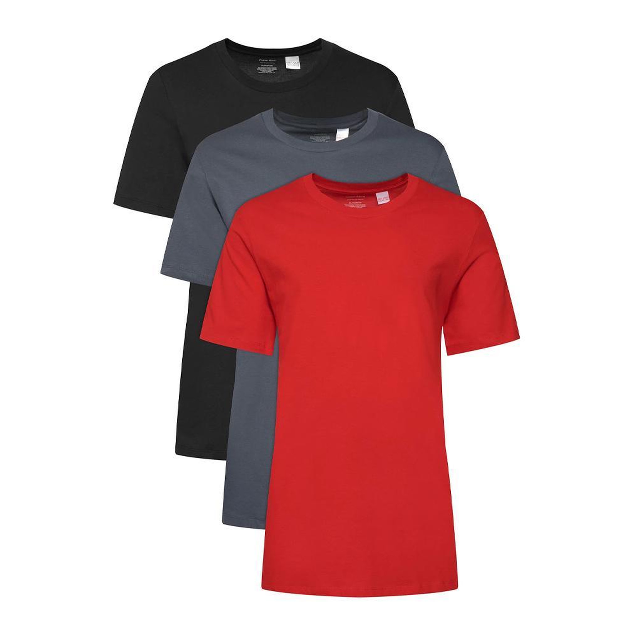 CALVIN KLEIN JEANS Lot de 3 t-shirts noir/rouge/gris homme calvin klein jeans lv00nb4051. Coloris disponibles : Rouge