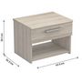 Voir la diapositive 4 : Habitat et Jardin Table de chevet en bois  Pricy  - 1 tiroir - 1 niche - 43 x 32 x 32 cm - Beige