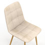 Voir la diapositive 6 : ID MARKET Lot de 6 chaises MILA en velours beige et pieds effet bois pour salle à manger