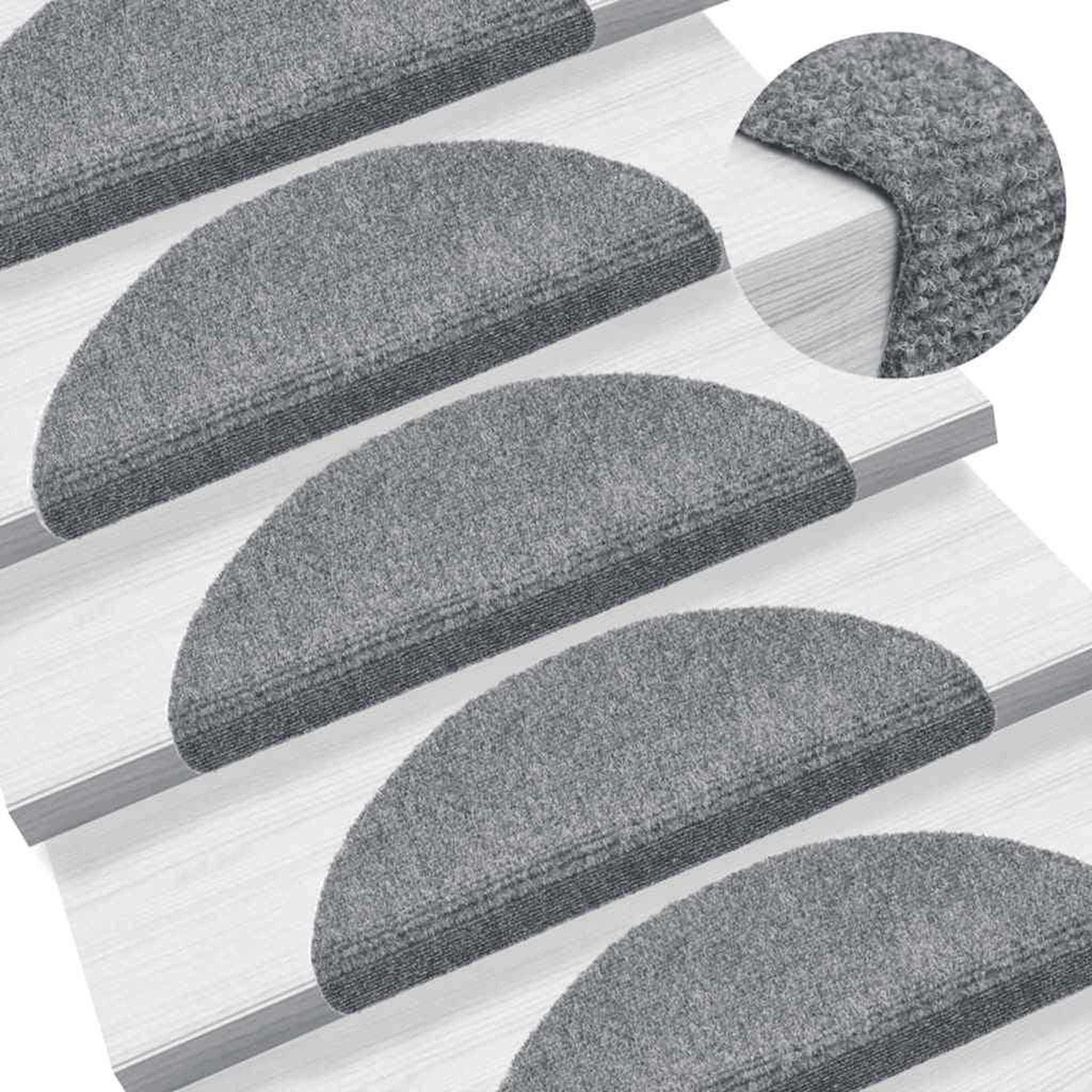 Voir la diapositive 5 : VIDAXL Tapis d'escalier autocollant 20 pcs gris clair 56x17x3 cm