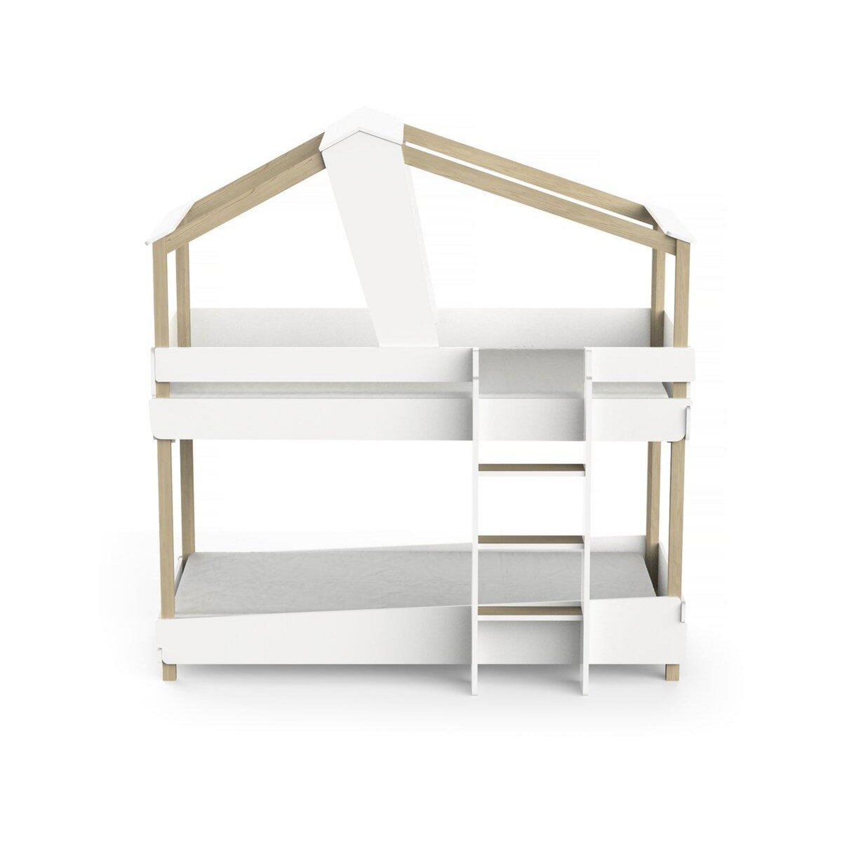 Habitat et Jardin Lit cabane superposé bois  Timber  - 90 x 200 cm - Blanc