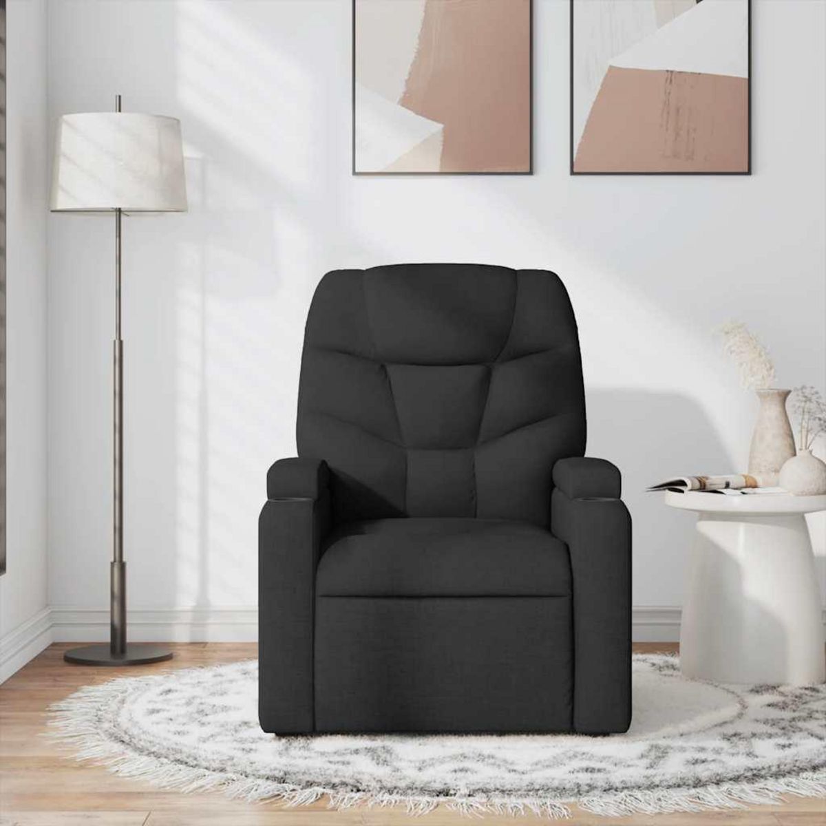 VIDAXL Fauteuil de massage inclinable Noir Tissu