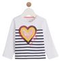 Voir la diapositive 1 : IN EXTENSO T-shirt manches longues à rayures coeurs bébé fille