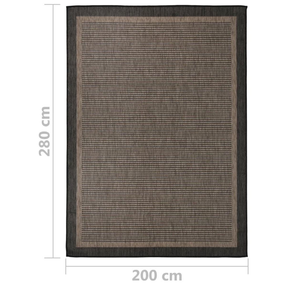 VIDAXL Tapis a tissage plat d'exterieur 200x280 cm Marron fonce