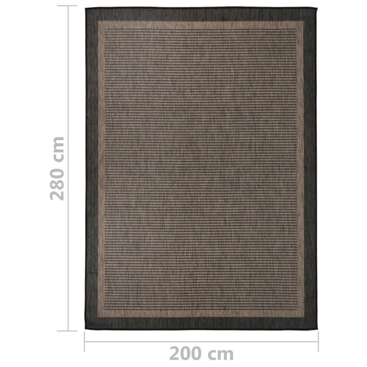 VIDAXL Tapis a tissage plat d'exterieur 200x280 cm Marron fonce