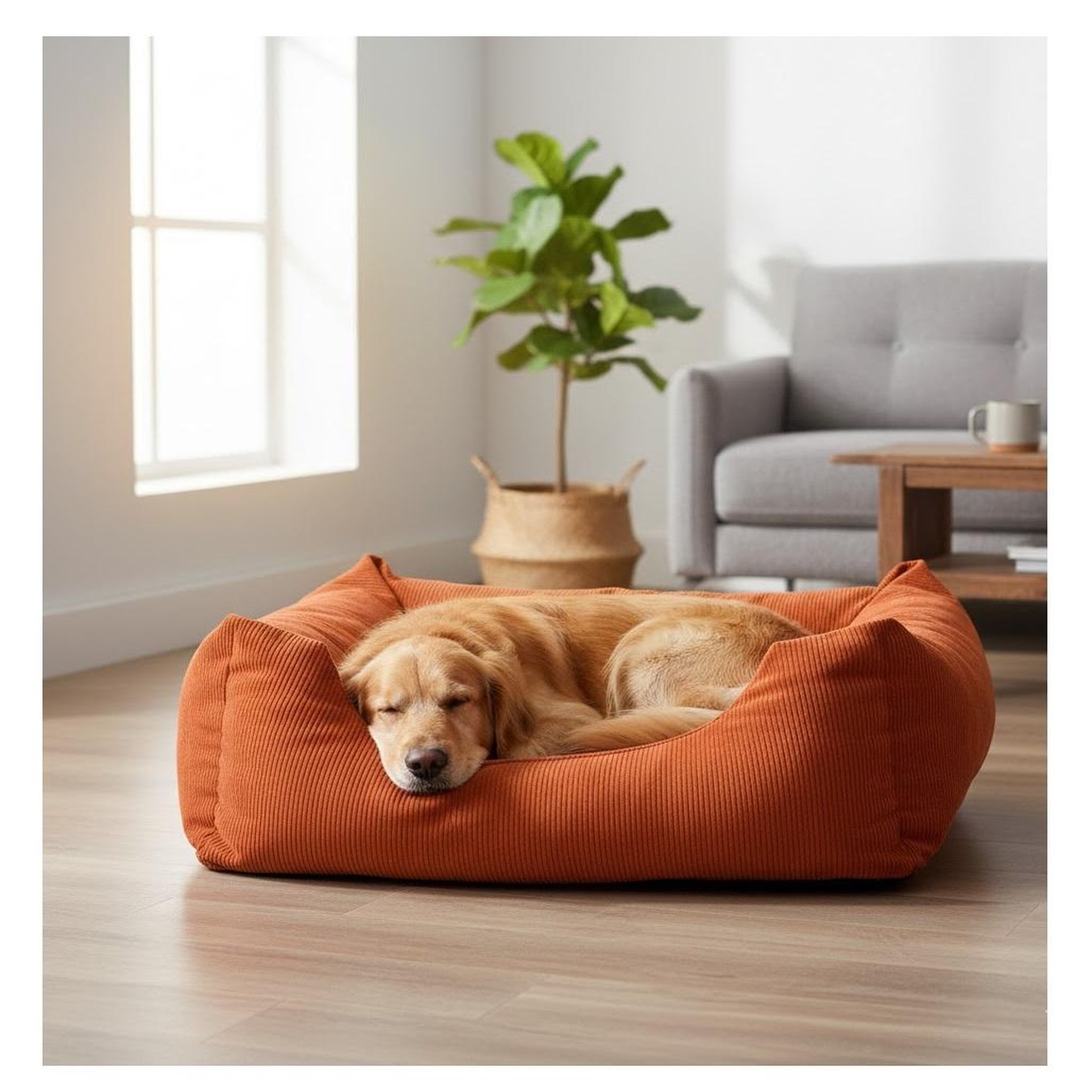 Voir la diapositive 2 : Eden Coussin panier côtelé rectangle