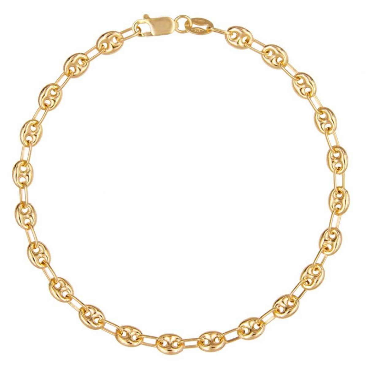 L'ATELIER D'AZUR Bracelet Or Jaune Maille Grain de Café - Femme