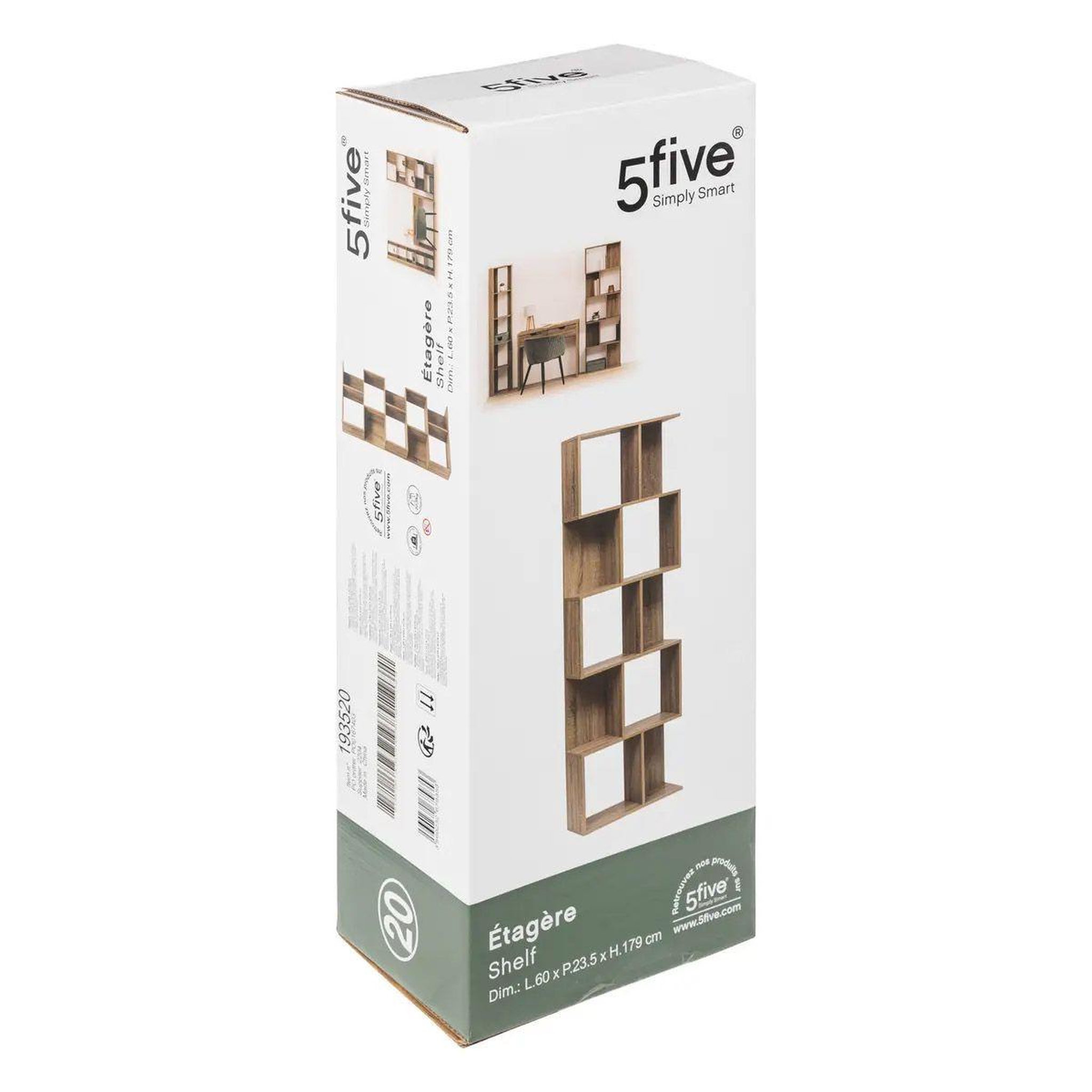 Voir la diapositive 3 : FIVE Étagère double 5 niveaux  novia  179cm naturel