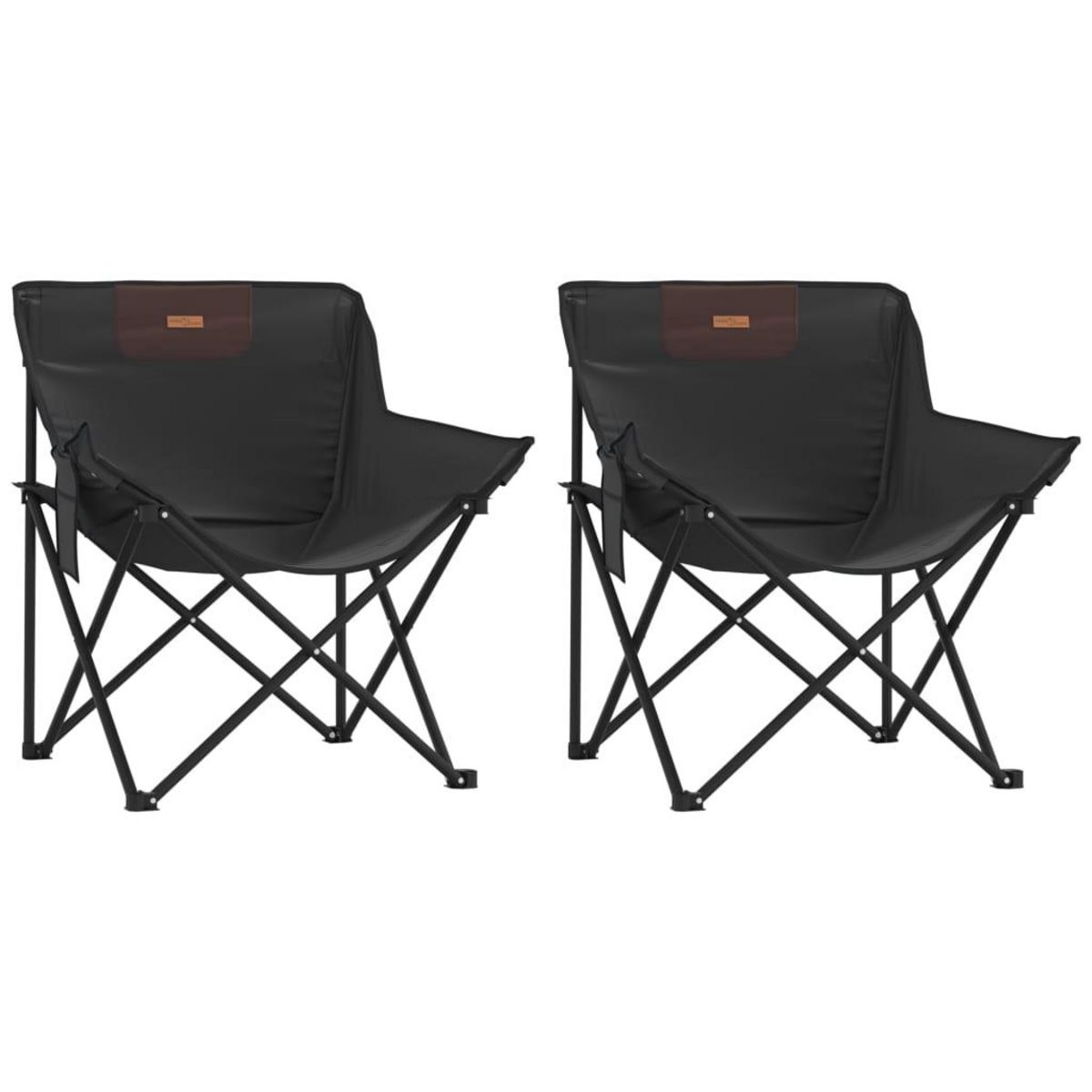 VIDAXL Chaise de camping avec poche pliable lot de 2 noir