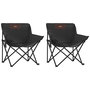 Voir la diapositive 2 : VIDAXL Chaise de camping avec poche pliable lot de 2 noir