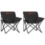 Voir la diapositive 2 : VIDAXL Chaise de camping avec poche pliable lot de 2 noir