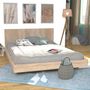 Voir la diapositive 1 : Lit double 140x190 cm avec tête de lit et sommier LAGOS