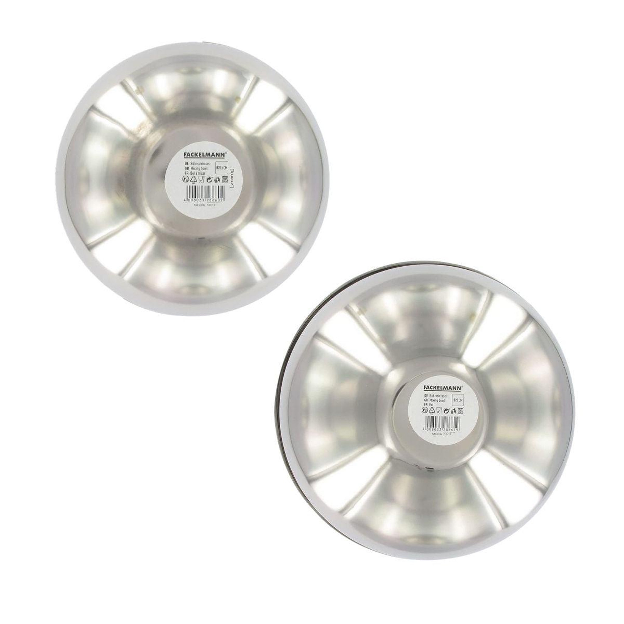 Voir la diapositive 5 : Fackelmann Set de 2 bols à mixer en inox 20,5 et 25 cm fackelmann basic