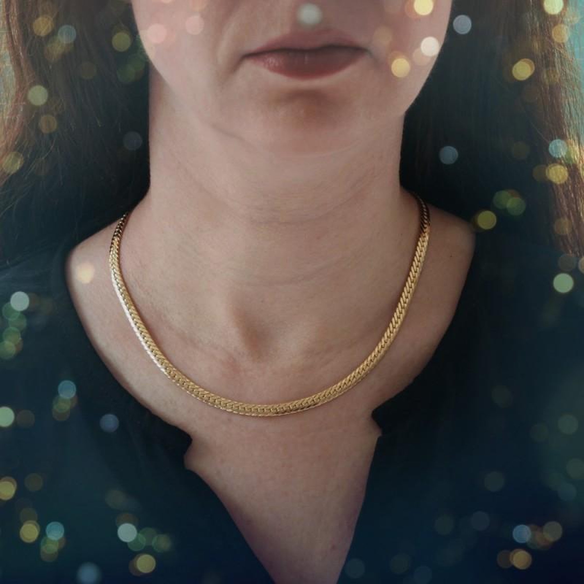Voir la diapositive 2 : L'ATELIER D'AZUR Collier Femme Maille Anglaise - Or Jaune