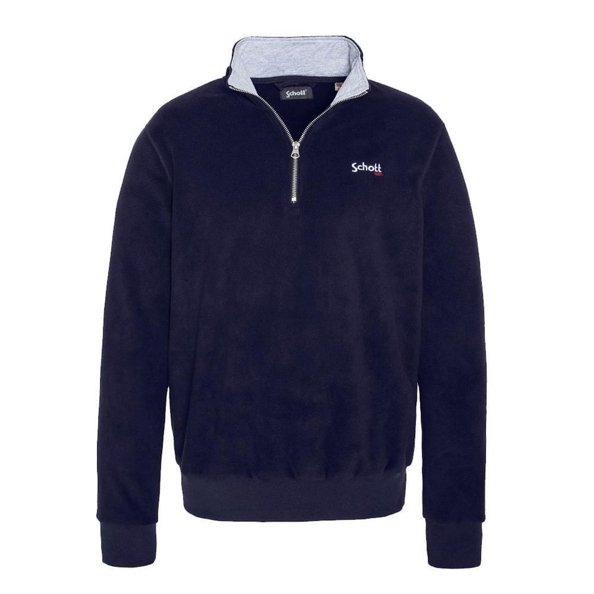 Schott Sweat Polaire  Homme Schott Half Zipped
