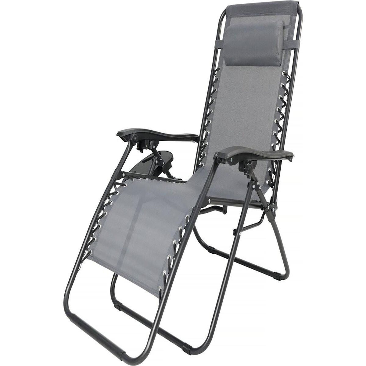 Habitat et Jardin Lot de 2 fauteuils de jardin inclinable zéro gravité avec coussin matelassé  Sintra  - Taupe