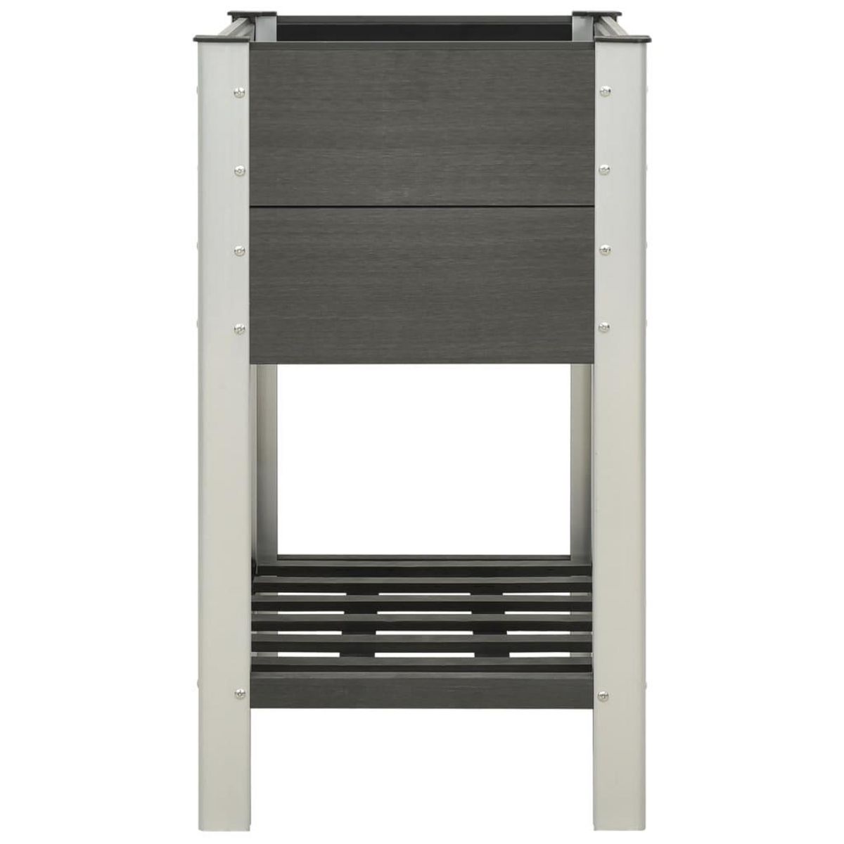 VIDAXL Lit sureleve de jardin avec etagere 75x50x90 cm WPC Gris