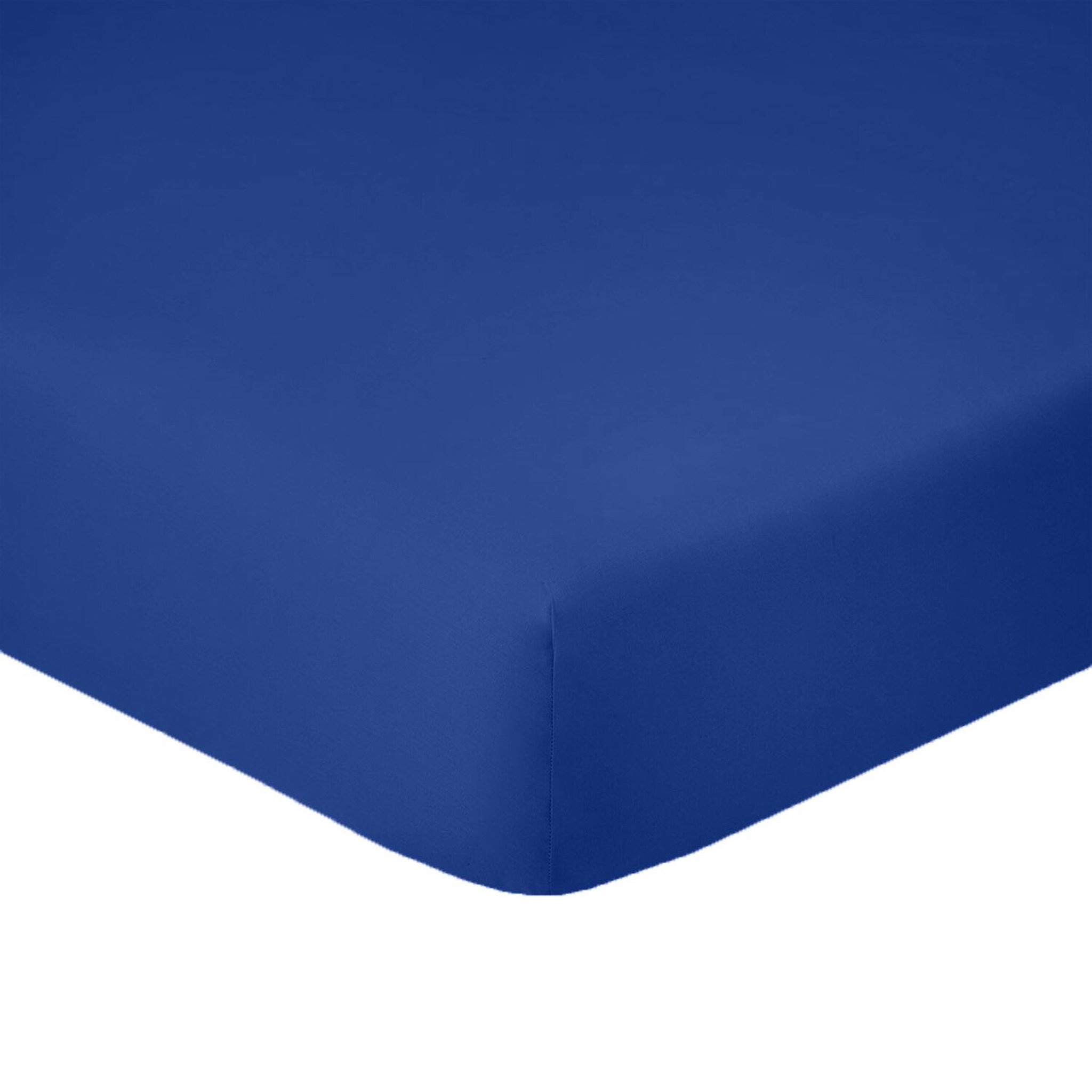 Home collection Drap housse bonnet 28cm 100% coton 57fils. Coloris disponibles : Noir, Bleu