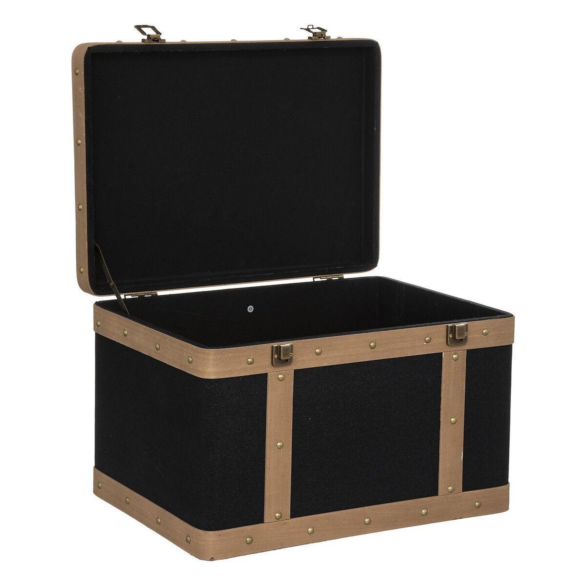 Voir la diapositive 3 : ATMOSPHERA Lot de 3 Malles Vintage  Norah  50cm Noir