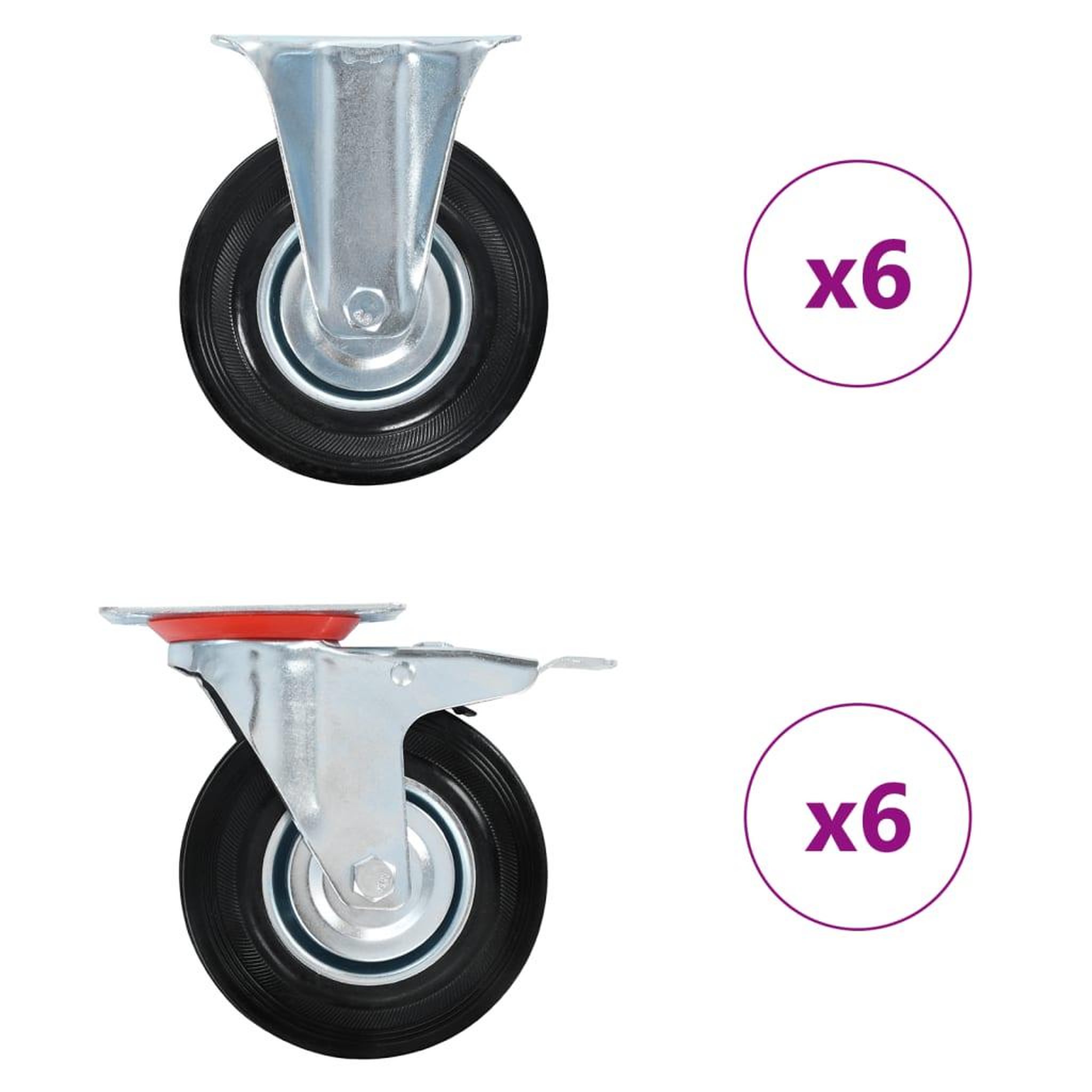 VIDAXL 12 pcs Roulettes 125 mm
